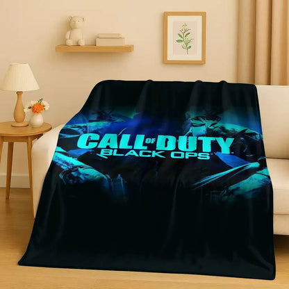 3D Classic Gun Game Call of Duty COD Ghost Simon Flannel Blanket,Ultra Soft Warm Plush Throw for Home Bedroom Bed Sofa Cover Kid