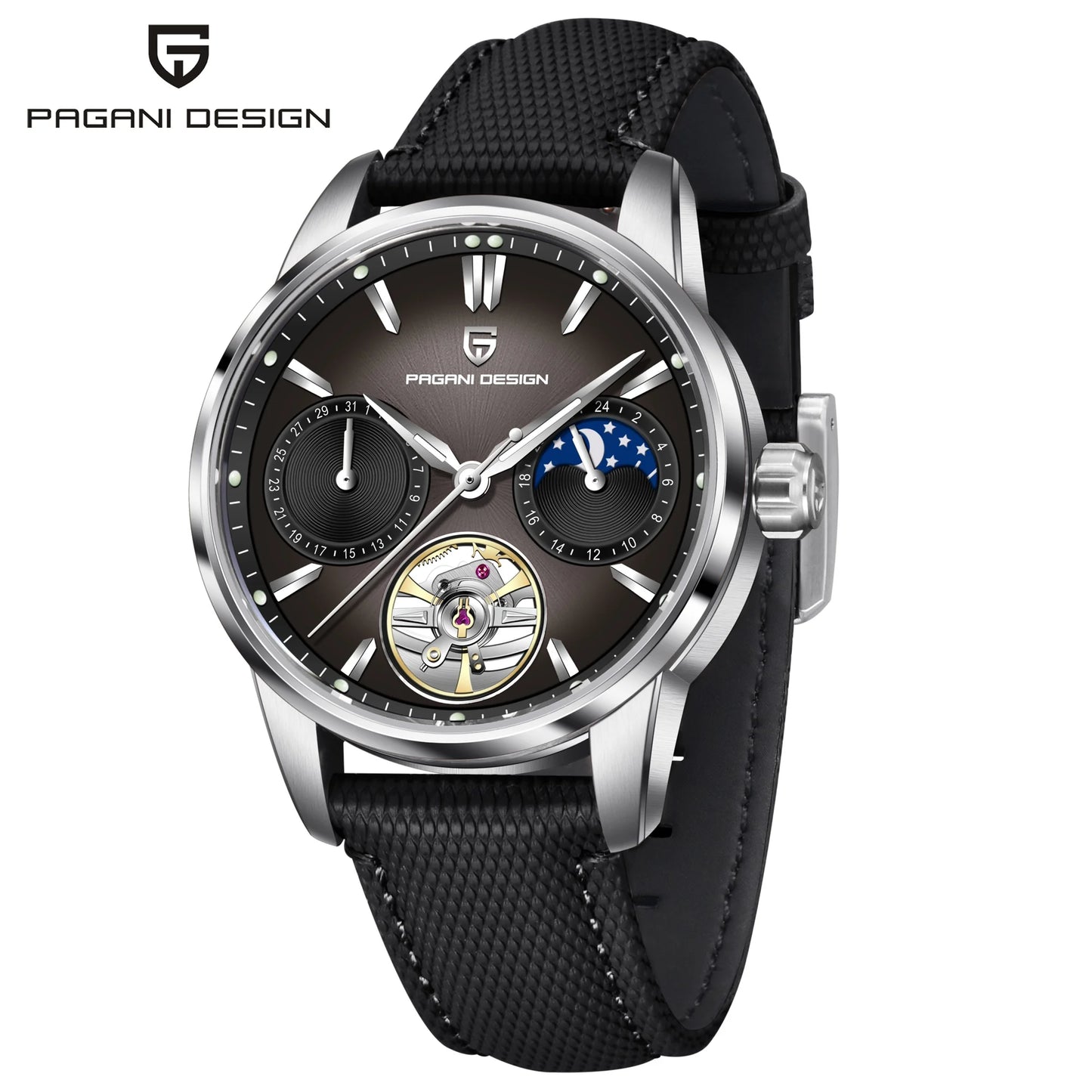 PAGANI DESIGN 2026 Men Mechanical Watch E3255Y 41mm Sapphire Crystal Stainless Steel Calendar Waterproof Reloj Hombre