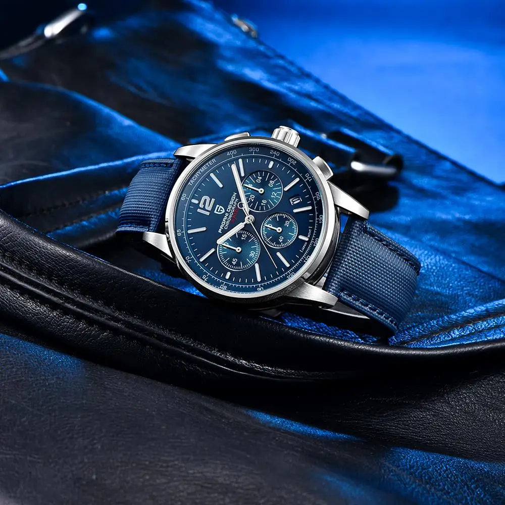 Pagani Design For Mens Watch Chronograph Japan Vk63 Sport Quartz Wristwatch Sapphire Date 100m Waterproof Reloj Hombr Masculino