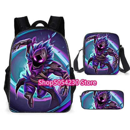 Fortnite 3PCS Backpack for Boys Victory Game 16 Inch Water Resistant Preschool Knapsack Cool Elementary School Backpacks