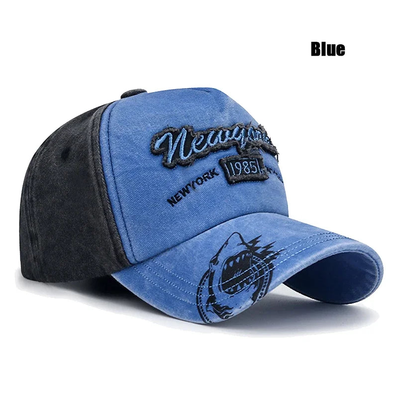 Baseballkeps i 6 färger – ny unisexmodell med tvättad, sliten look och hantverksmässig patch samt 3 broderimönster