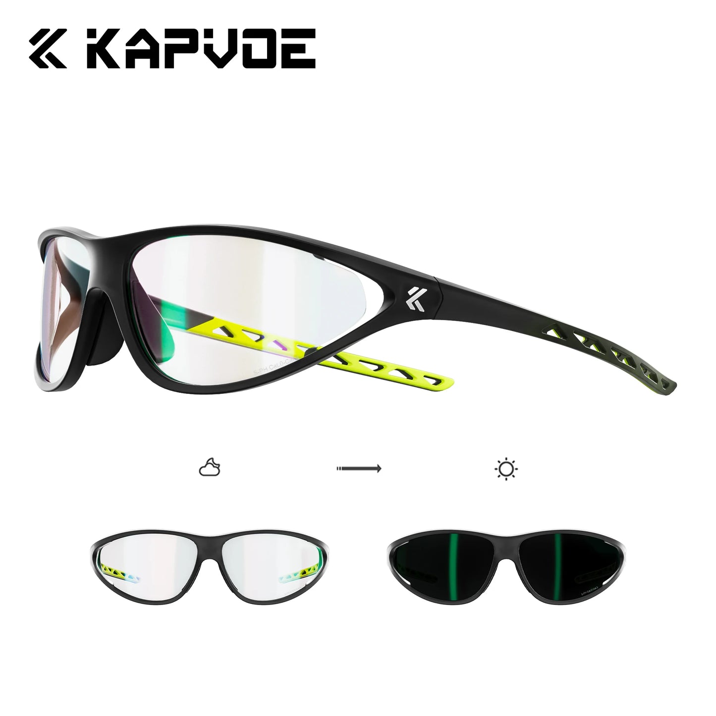 Kapvoe Hiking Sunglasses Camping Fashion Sunglasses for Men Photochromic Cycling Glasses MTB Bike Goggles Fishing Eyewear Sports