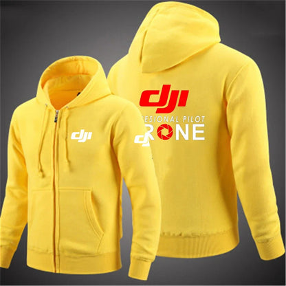 Dji Professional Pilot Drone Spring Autumn Casual Men's Solid Color Zipper Pullover Hoodie Coats Sportswear Fashion Long Sleeve, produit gaming premium Fraquane