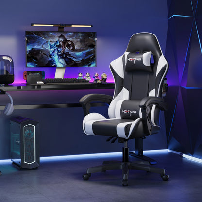 Ergonomisk gamingstol i moderne design med drejefunktion til kontor og hjem, e-sport-gamingstol med hjul, roterende computer-gamingstol