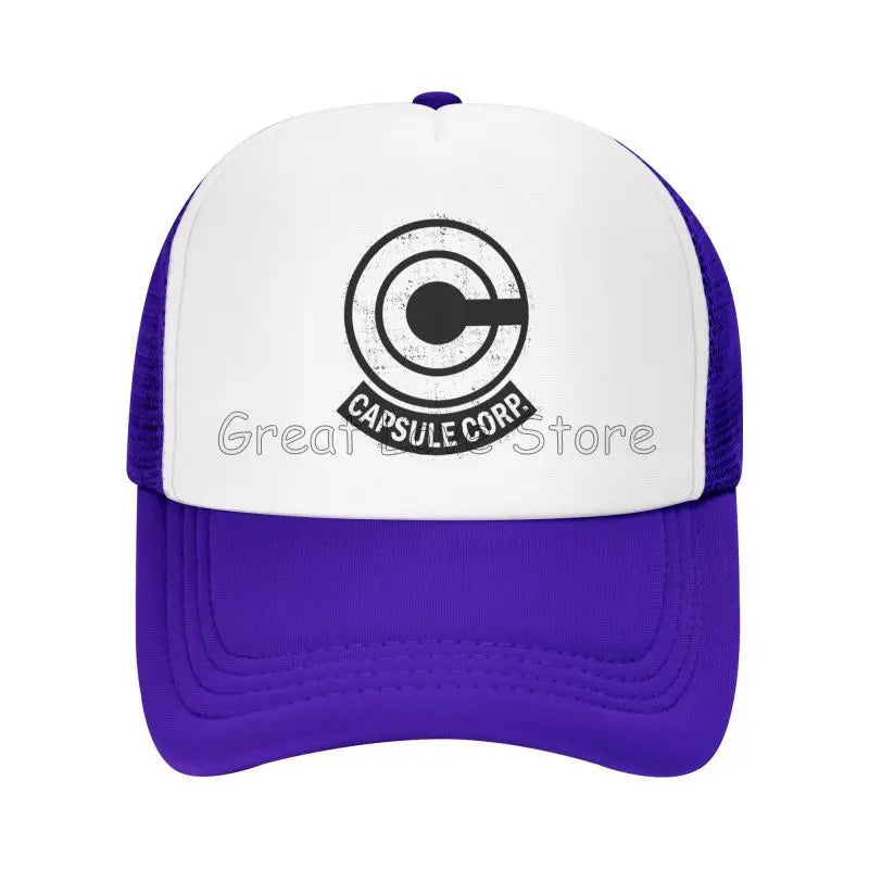 Capsule Corp Mesh-Baseballkappen Unisex-Hip-Hop-Trucker-Cap Anime DBZ Dad-Cap Verstellbare Rennkappe Sommer-Trucker-Snapback-Kappen