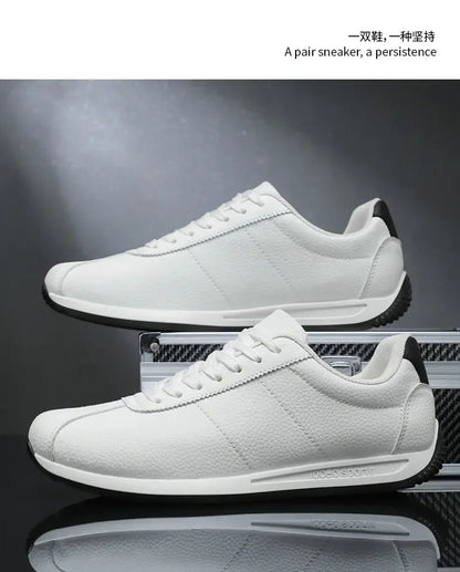 Leisure Running Summer Fashion Anti Slip Mountaineering PU Leather Sports Shoes Tennis Trend  Hot Selling Men White Flat Shoes