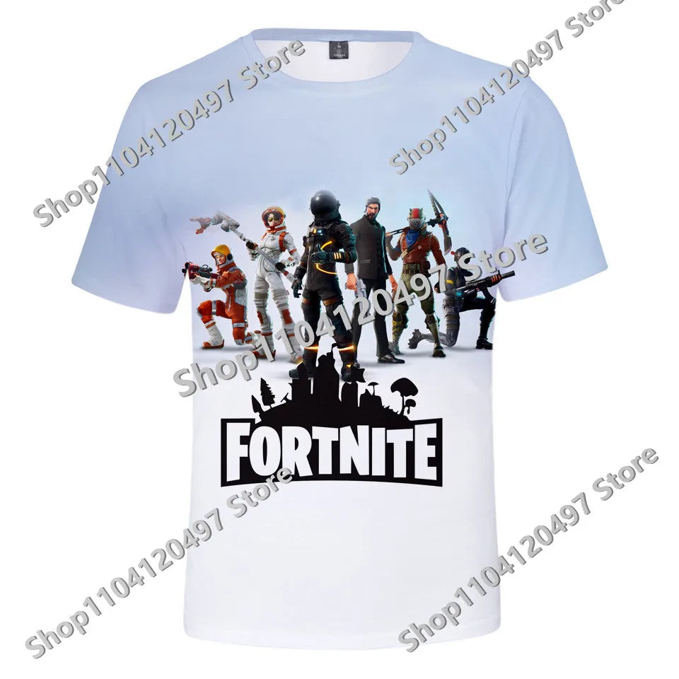 Japanese Anime Fortnite Summer T-shirt for Men and Women Battle Royale Short-Sleeved Casual Comfortable Loose Harajuku Streetwear