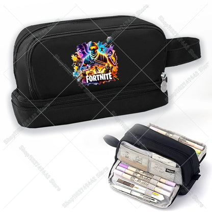 Game Anime Fortnites Student Pencil Case Cute Boy Girl Pencil Bag High-capacity Pencil Case Nylon Pen Case School Kids Stationery