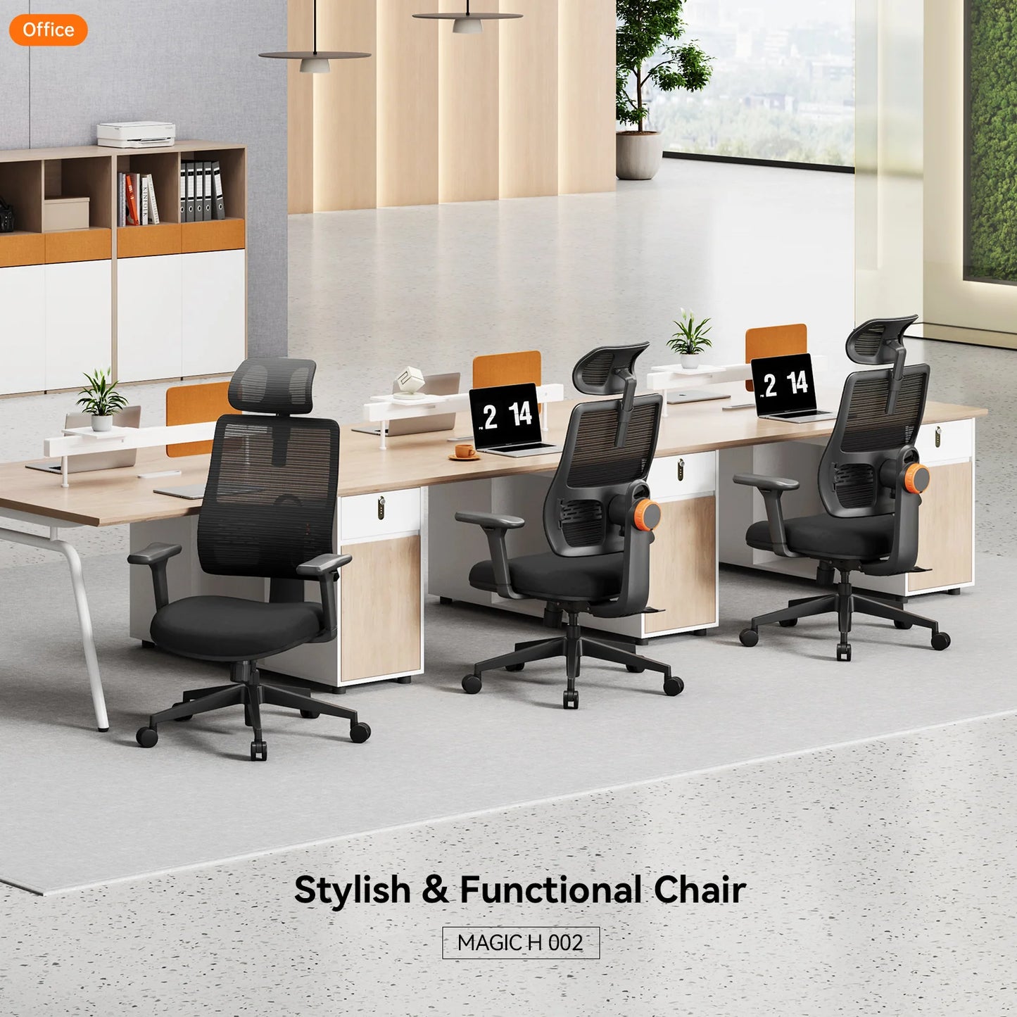 NEWTRAL Ergonomic Office Chair with Auto-Following Backrest, Adaptive Lumbar Support, Adjustable Headrest, 3D Armrests & Reclining Mesh Computer Chair