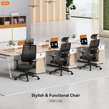 NEWTRAL Ergonomic Office Chair with Auto-Following Backrest, Adaptive Lumbar Support, Adjustable Headrest, 3D Armrests & Reclining Mesh Computer Chair