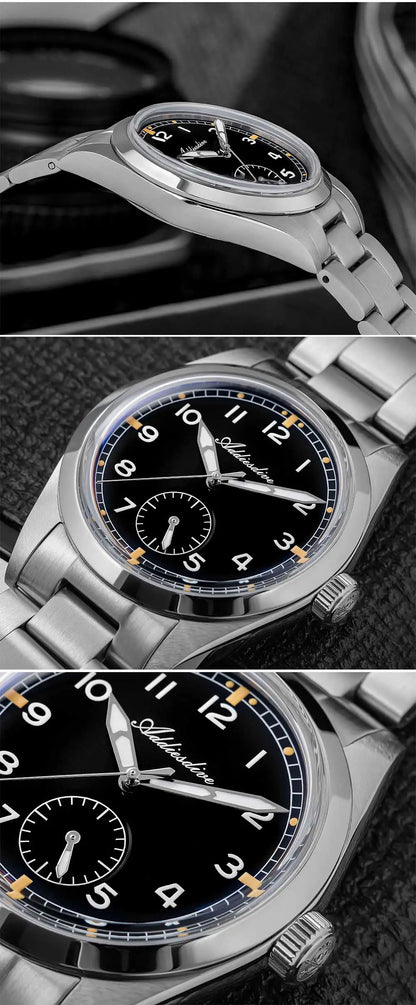 ADDIESDIVE 36mm Men's Quartz VH60 Watch BGW9 Luminous Bubble Mirror Pot Cover Glass 10Bar Waterproof Stainless Steel Watch
