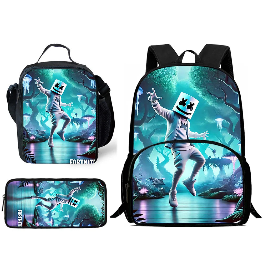 Hot Game Child Backpacks Lunch Bag Pencil Case Pupil Large Capacity School Bags Design-Fortnite For Boy Girl Best Gift