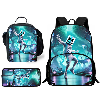 Hot Game Child Backpacks Lunch Bag Pencil Case Pupil Large Capacity School Bags Design-Fortnite For Boy Girl Best Gift