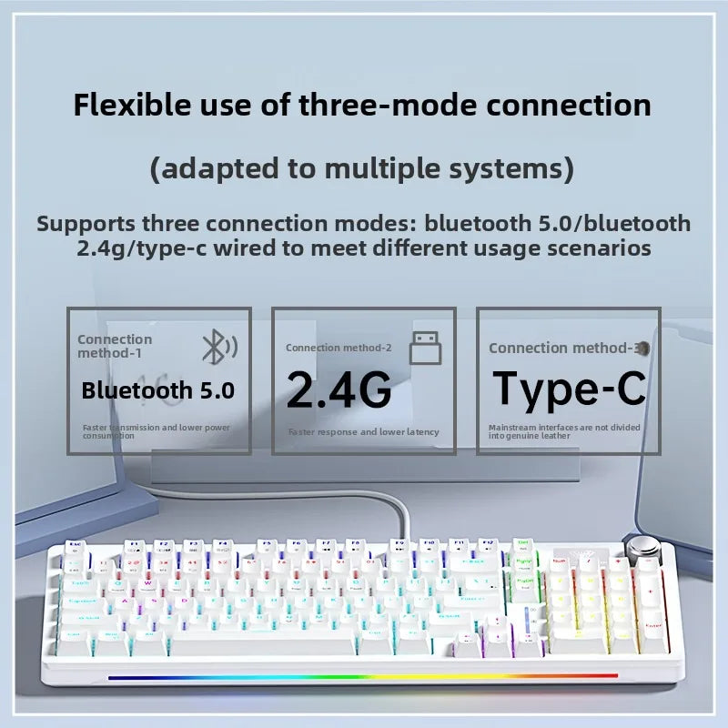 AULA S98 Lipstick Liquid Foundation Series Wireless Keyboard Hot-swappable E-sports Gaming Office Long Life Laptop Accessories