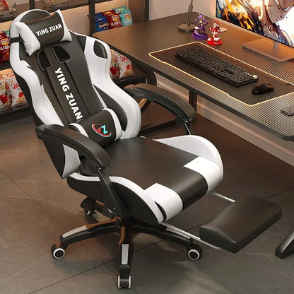 AOLIVIYA Ergonomic Gaming Chair with Footrest, Reclining Computer Chair, 3D Adjustable Armrests, Lumbar Support Seat for Home Office