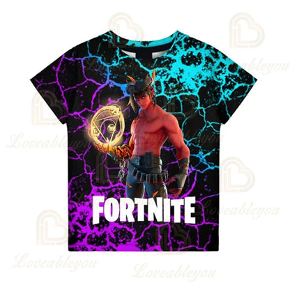 Fortnite Victory Royale Ninja Fashion 3D -T-paidat, kesäiset lyhythihaiset lastenvaatteet, sarjakuvapainatus, vauvanvaatteet, lasten T-paita