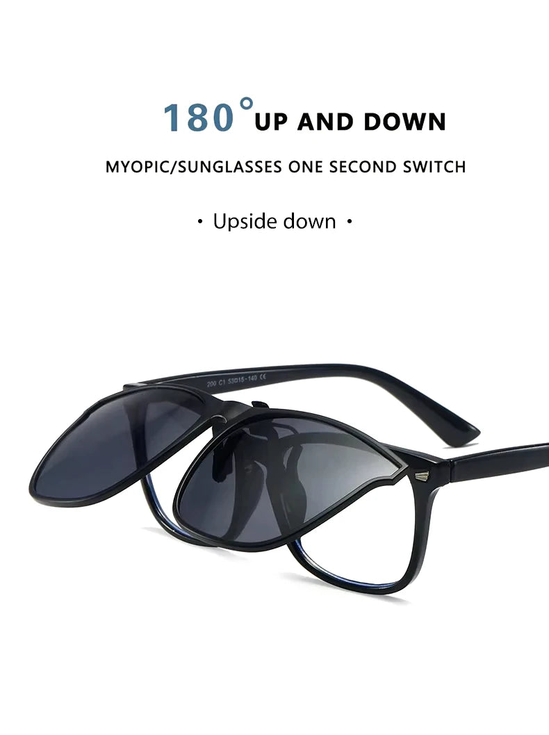 Polarized Rimless Men Clip On Sunglasse Glasses Narrow Clip-on Lenses Women Anti-glare Sunglasses UV400 Goggles New In