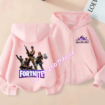 Kid Outdoor Jacket Cartoon Fortnite Girl Boy Sweatshirt Coat High-Quality Thin Windbreaker Girl Autumn Zip Jacket Clothing Tops