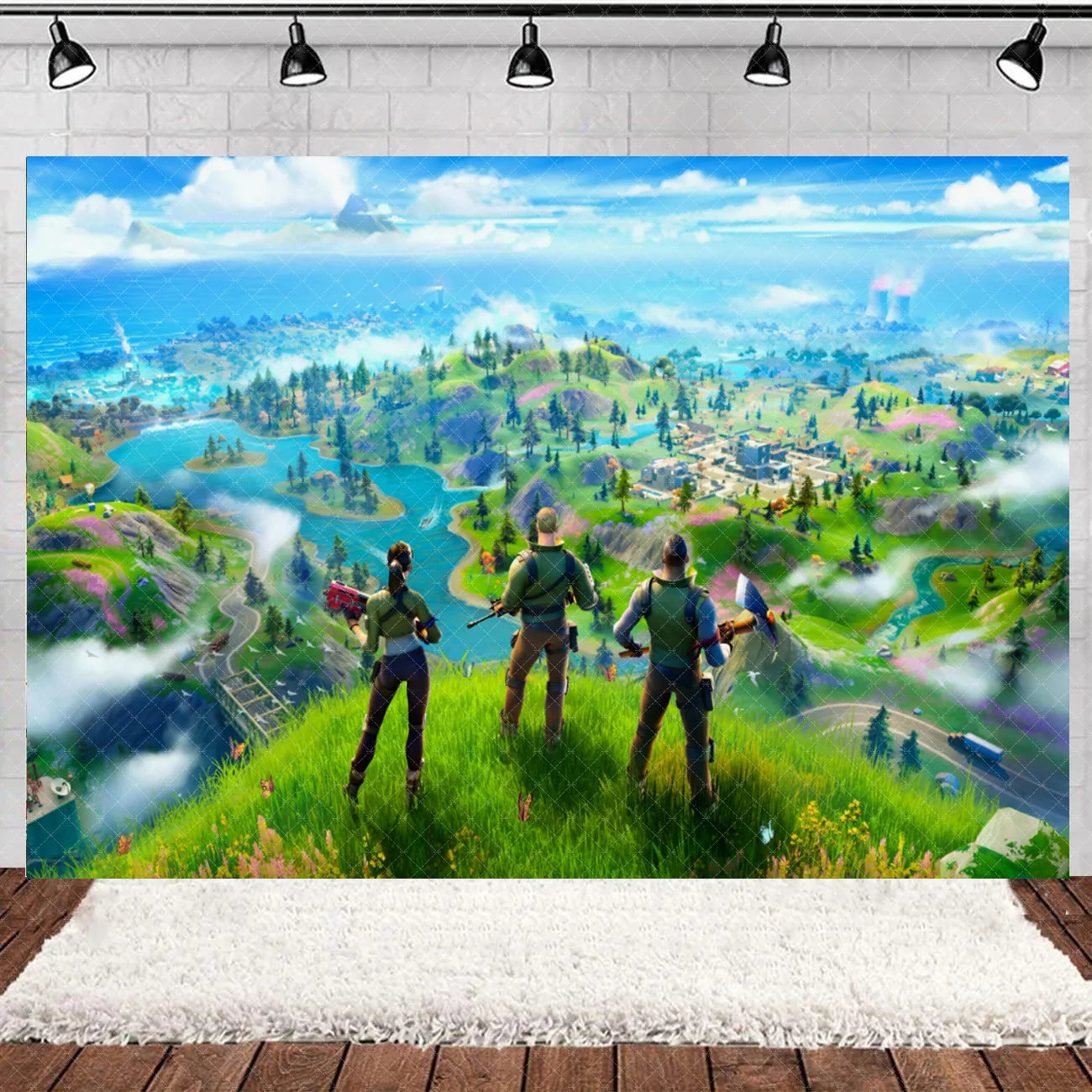 Fortnite Theme Happy Birthday Party Decoration Backdrop Shooting Game Alpaca Llama Supplies Background Baby Shower Kid Gifts