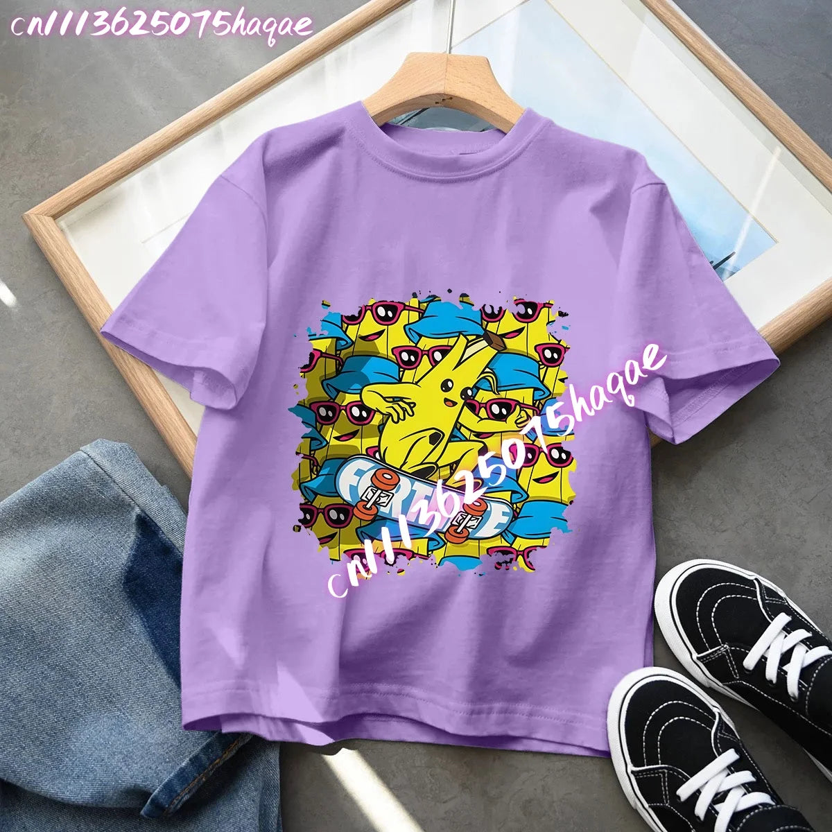 Fortnite Children’s T-Shirts Anime Printed Characters Tops Cartoon Fortress Night Summer Clothes Girls Short Sleeve Pullover Tees
