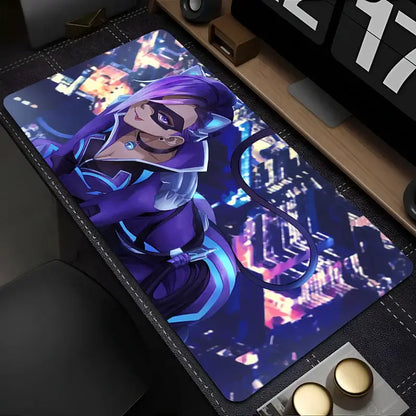 Mouse Pad PC Overwatch Sombra Sexy Mousepad Laptop Purple Kawaii Anime Girl Keyboard Pad Gaming Accessories Gamer Desk Mouse Mat