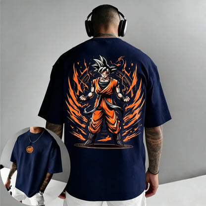 Dragon Ball -anime: Goku-kuvioinen puuvillainen T-paita, Harajuku, miehille ja naisille, kesä, uusi, suuri, väljä, rento, lyhythihainen yläosa