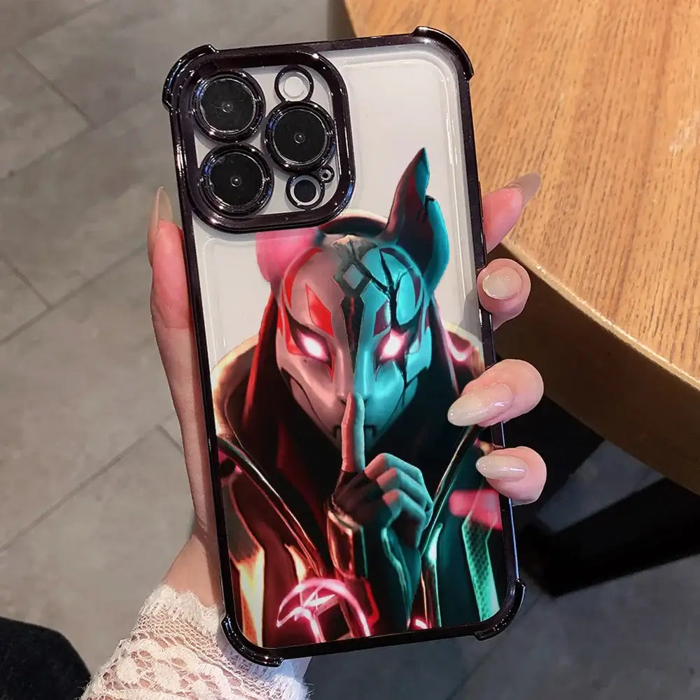 Anime-Fortnites-Game-Plating-Handyhülle für Xiaomi Redmi A7 15 A3 15C 14C K50 A1 Note 15 14 13 12 12s Pro Plus 4G 5G, stoßfest
