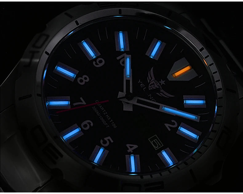 YELANG V1036 42mm Men Quartz Watch Luminous 10 Years Lithium Movement Rotated Dial 30ATM 300m Waterproof Military Style Watches