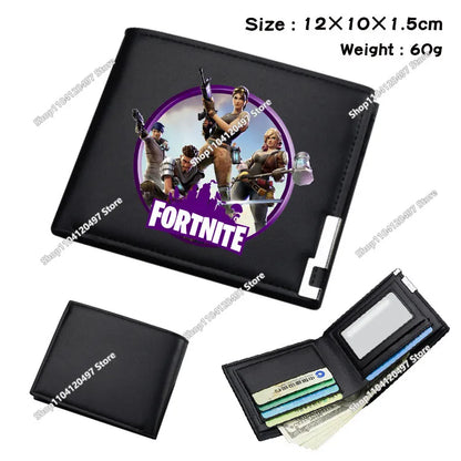 Fortnite Wallets for Kids Anime Fortnite Wallet Cartoon Card Holder Bag Leather Short Purse Fashion Folded Purses Boys Gift