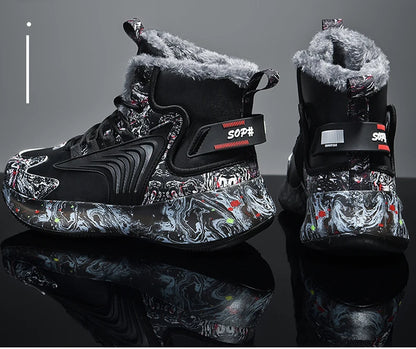 Men's Boots 2025 New Winter Slippers Warm Men Shoes Waterproof Non-Slip Plush Sneakers Male Tennis Shoes Boots Men Sneakers Winter