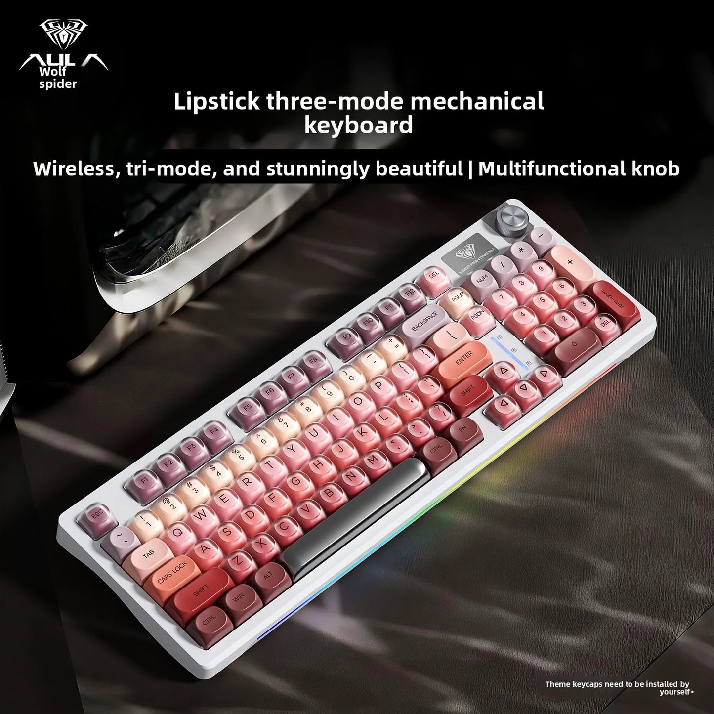 AULA S98 Lipstick Liquid Foundation Series Wireless Keyboard Hot-swappable E-sports Gaming Office Long Life Laptop Accessories