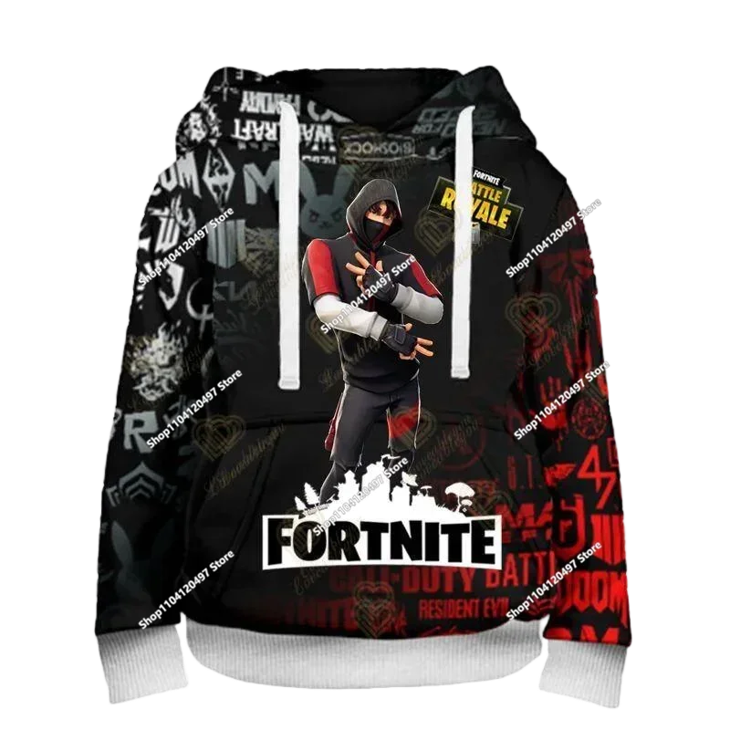 Game Fortnite Cosplay Hoodies Children's Adult Unisex Sweatshirt Pullover Hoodies Coat Casual Uniforms Halloween Outfits