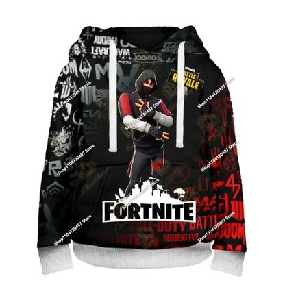 Game Fortnite Cosplay Hoodies Children's Adult Unisex Sweatshirt Pullover Hoodies Coat Casual Uniforms Halloween Outfits