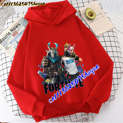FORTNITED Children Long-sleeved Girls Boy Streetwear Boys Baby Hoodies Pullover Sweatshirt Anime Fashion Kid Clothing Tops Gift