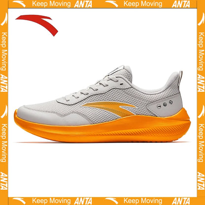ANTA QINGKONG Men's winter shock-absorbing leather running shoes, wear-resistant running, lightweight commuting sports shoes