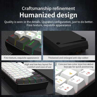 Mechanical keyboard gamer 60% mini 6 1keys backlit pc switches keyboards portable wired cute laptop  key board teclado mecanico