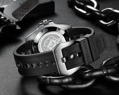 Steeldive Brand Watch SD1953 Water Ghost Diver Watch Men 300M Waterproof Sapphire Glass BGW9 Luminous NH35 Automatic Dive Watch