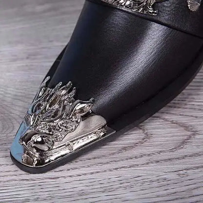Men's Luxury White Gold Metal Toe Oxford Elegant Loafers Slip-On Dress Shoes Formal Wedding Party PU Leather Shoes Size 38-46