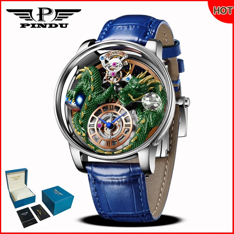 PINDU Design 2025 NEW Men's Watch Diamond Tourbillion Top Brand Luxury Astronomia Quartz Watch Men's Sapphire Glass Waterproof Watch