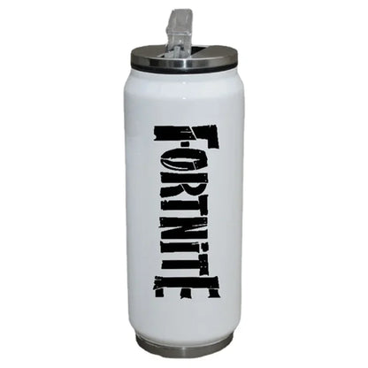 Fortnite Water Cup Straw Cups Outdoor Sports Mugs Stainless Steel Mug Student Portable Drinking Coffee Cup 450ML Birthday Gift