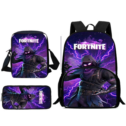 Hot Game Design Child Backpacks Shoulder Bag Pencil Case Fortnite Pupil Large Capacity School Bags for Boys Girls Best Gift