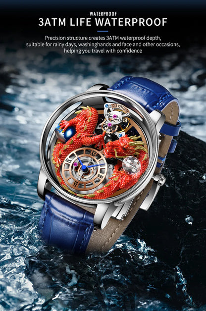PINDU Design 2025 NEW Men's Watch Diamond Tourbillion Top Brand Luxury Astronomia Quartz Watch Men's Sapphire Glass Waterproof Watch