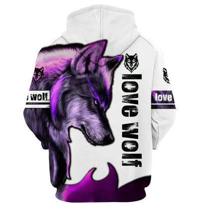 Fashion Autumn Lion, Wolf Hoodies White Tiger Skin 3D All Over Printed Men's Sweatshirt Unisex Zip Pullover Casual Jacket