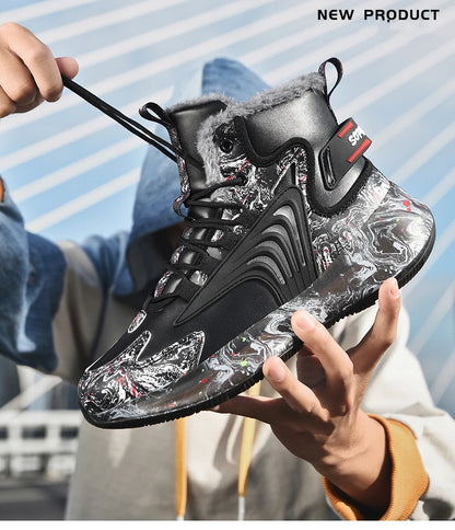 Men's Boots 2025 New Winter Slippers Warm Men Shoes Waterproof Non-Slip Plush Sneakers Male Tennis Shoes Boots Men Sneakers Winter