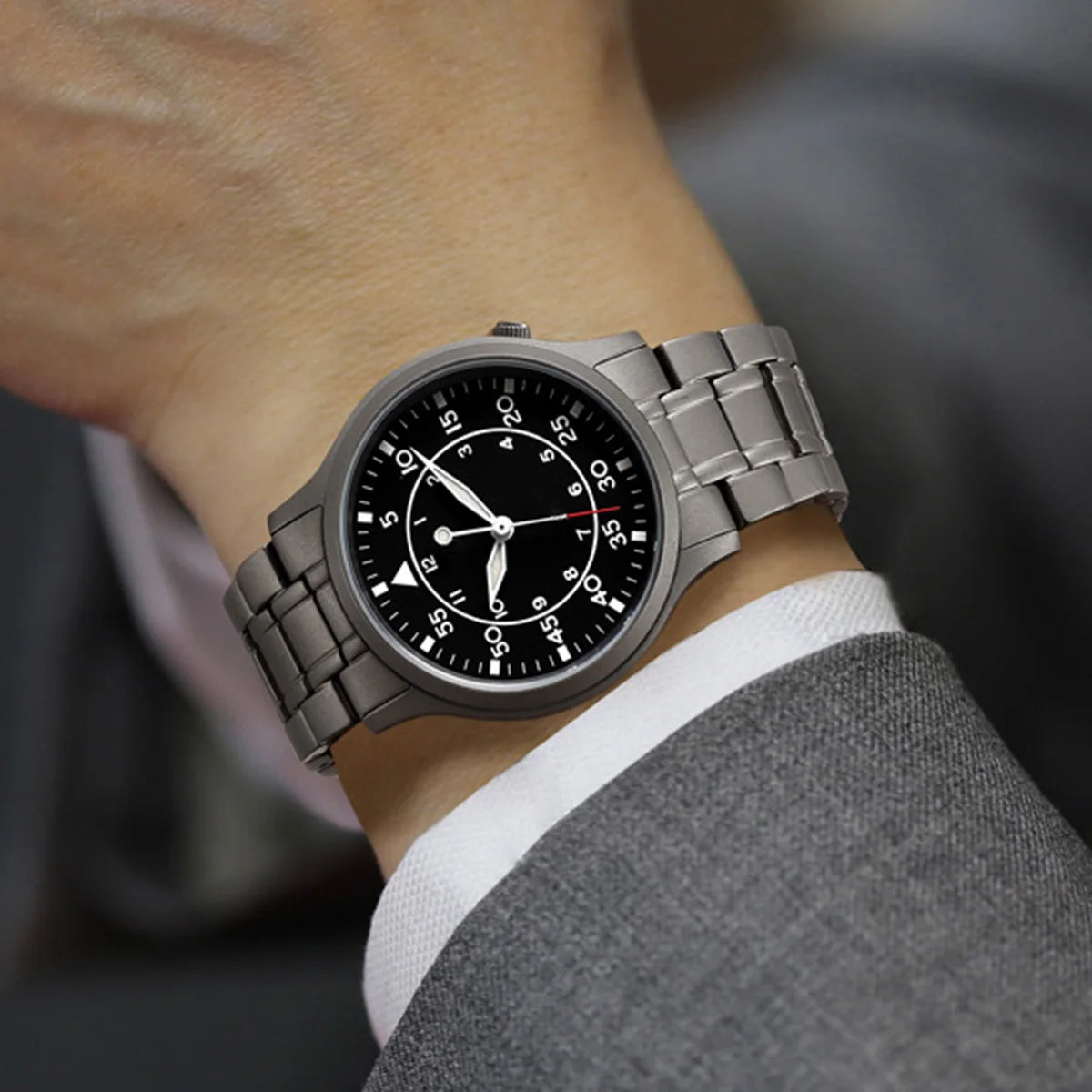 BERNY Titanium Men Wristwatch AR Coat Sapphire Fashion Wristwatch Luminous VH31 Ultra-thin Quartz Watch Waterproof 5ATM Watches