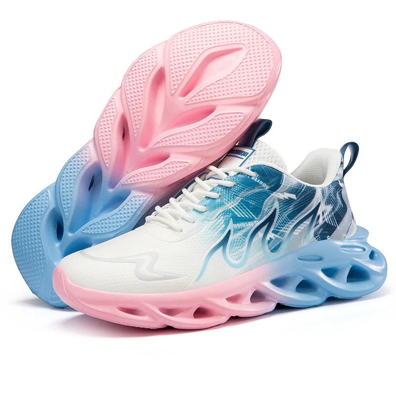 Men's Running Shoes Mesh Breathable Flat Cushioning Soft Comfortable Sneakers Outdoor Gym Trendy Casual Jogging Shoes for Men
