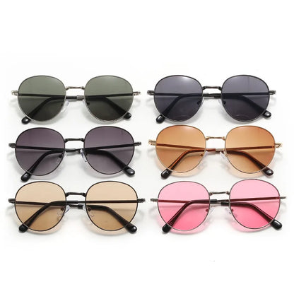 2025 New Straight Metal Sunglasses Boys And Girls, Small Oval Children's Glasses For Babies