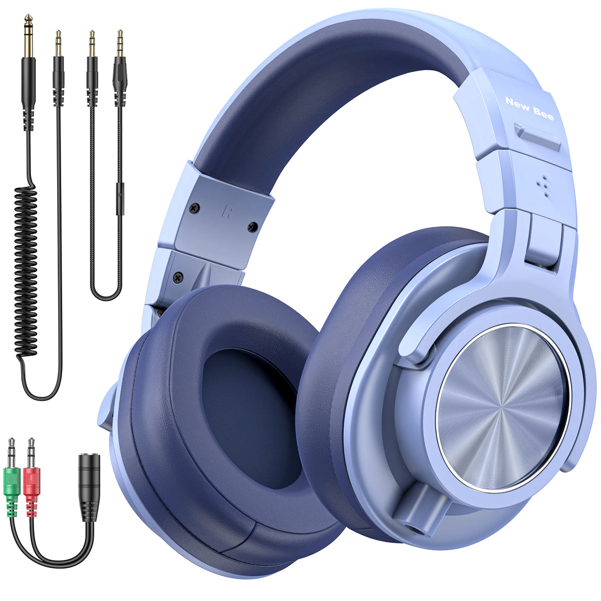 Nouveaux écouteurs DJ professionnels filaires New Bee, casque de studio haute résolution, casque de monitoring pour studio de musique avec microphone, écouteurs circum-auraux