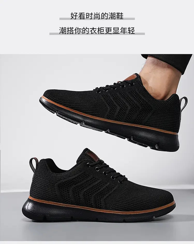Casual Sneaker Shoes, Breathable Men's Walking Mesh, Soft Sole Outdoor Anti-Slip Travel Comfortable Running Shoes, Tenis Masculino