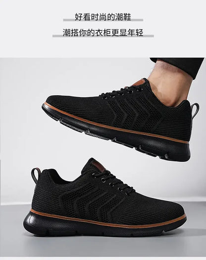 Casual Sneaker Shoes, Breathable Men's Walking Mesh, Soft Sole Outdoor Anti-Slip Travel Comfortable Running Shoes, Tenis Masculino